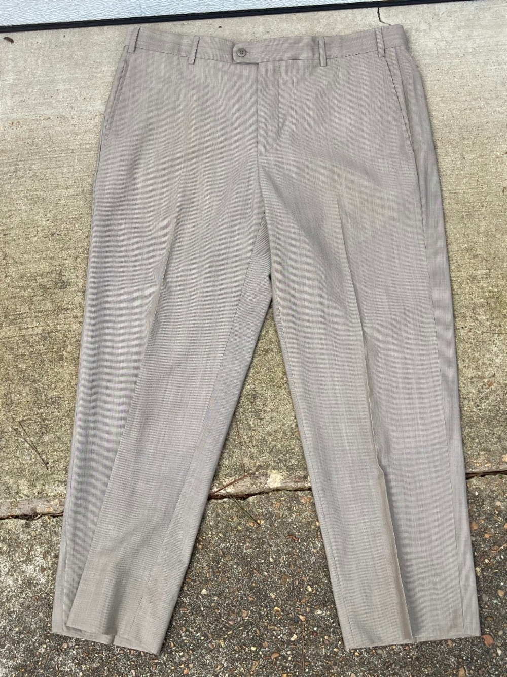 Zanella Men's Bennett 100% Lana Wool Italy Dress Pants 38 Brown Pleated CuffedZa